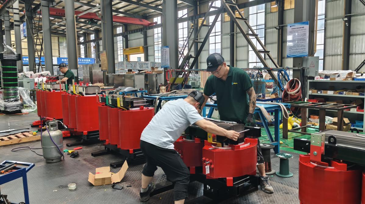 Transformer assembly bay on the production line