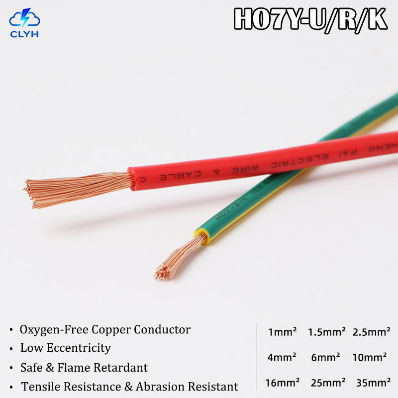 H07V single-core flame-retardant PVC insulated copper building wire on 100 m rolls